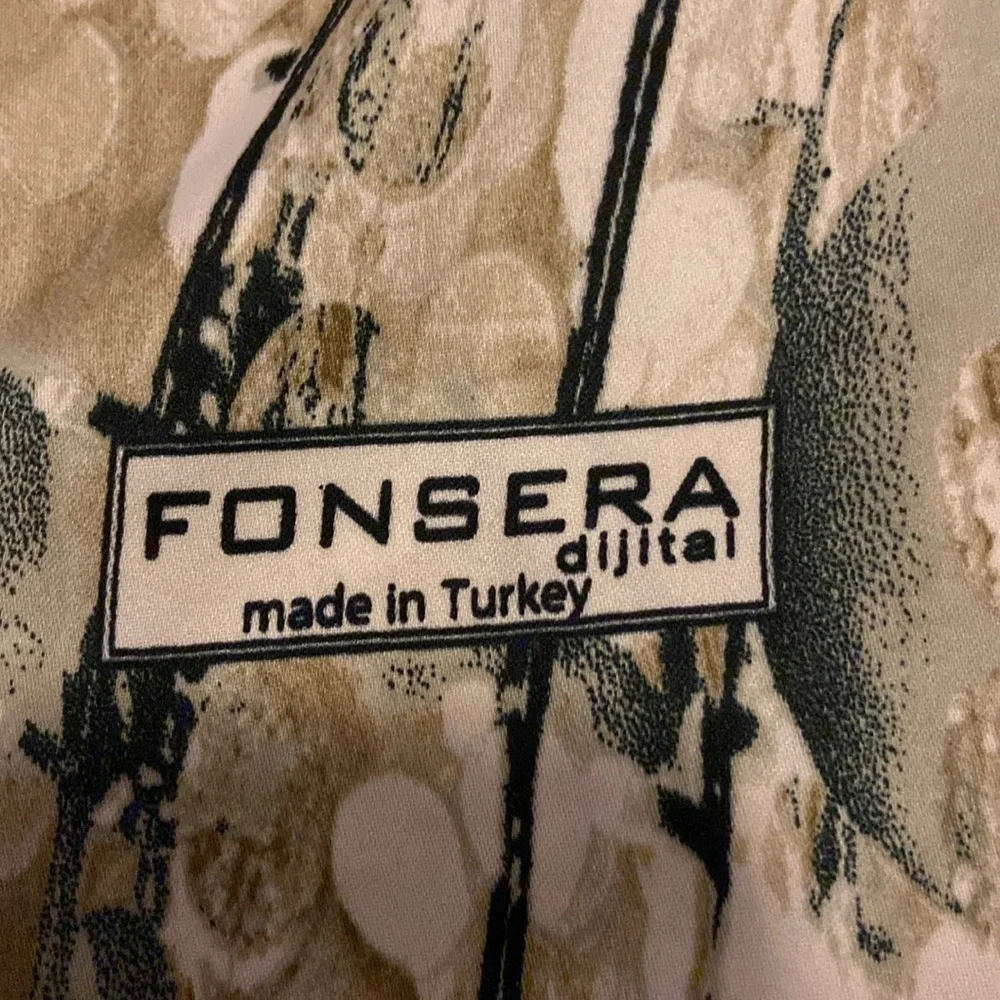 Silk Scarf Fonsera Green Cream Numbered